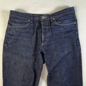 Asket Raw Selvedge Denim Jeans Mens 32x32 Regular Fit Organic Cotton Dark Indigo